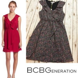 (POCKETS!!!) BCBGENERATION faux wrap dress